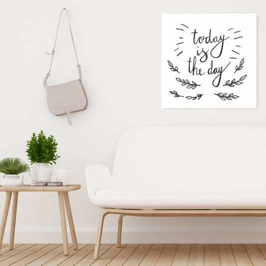 Toile grise « Aujourd'hui » | Décoration d'intérieur motivante