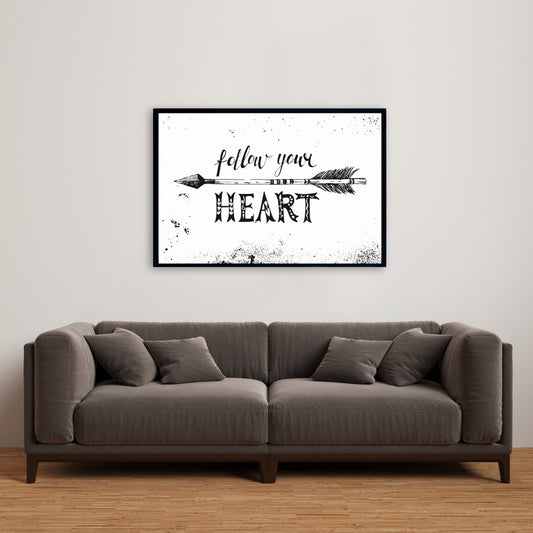 Toile encadrée « Suivez votre cœur » | Décoration de chambre motivante