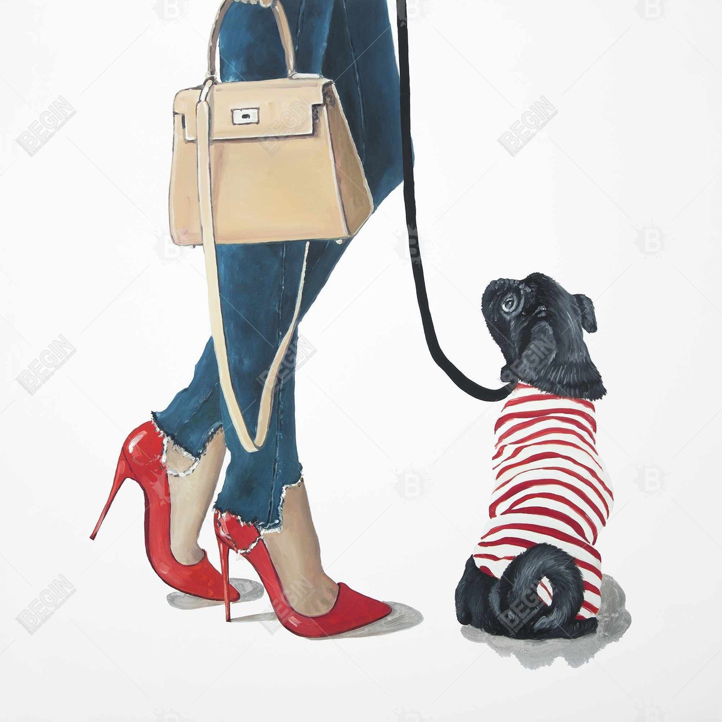Blue Best Friends Fashion Canvas - Home Decor for Pet Lovers