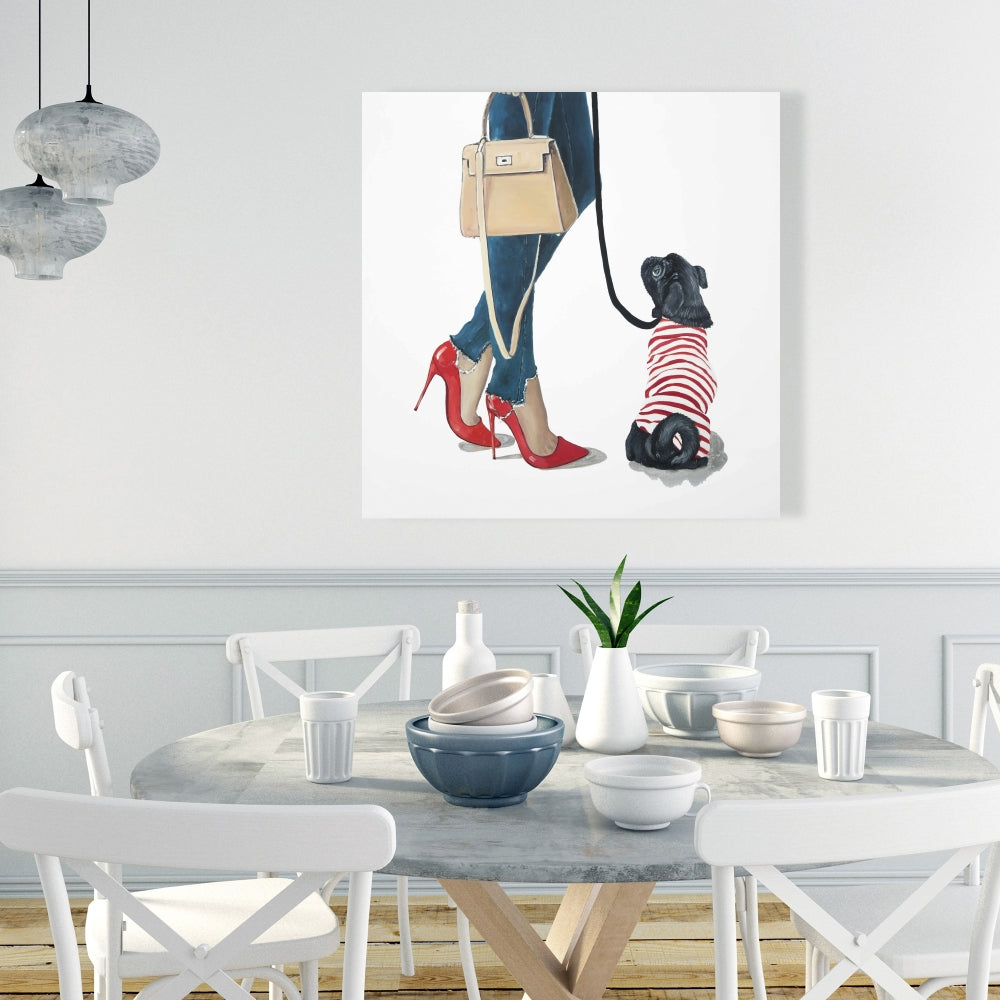 Blue Best Friends Fashion Canvas - Home Decor for Pet Lovers