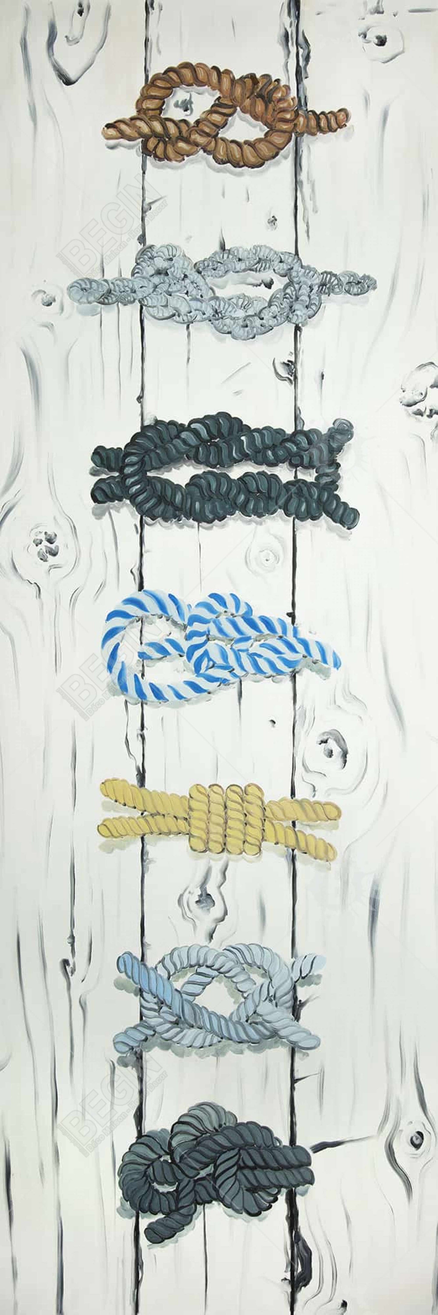 Marine Knots Canvas | Sea Bathroom Decor | Framed Wall Art