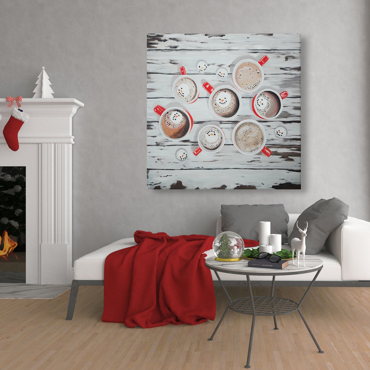 Holiday Hot Chocolate Canvas - Cozy Kitchen Decor Art