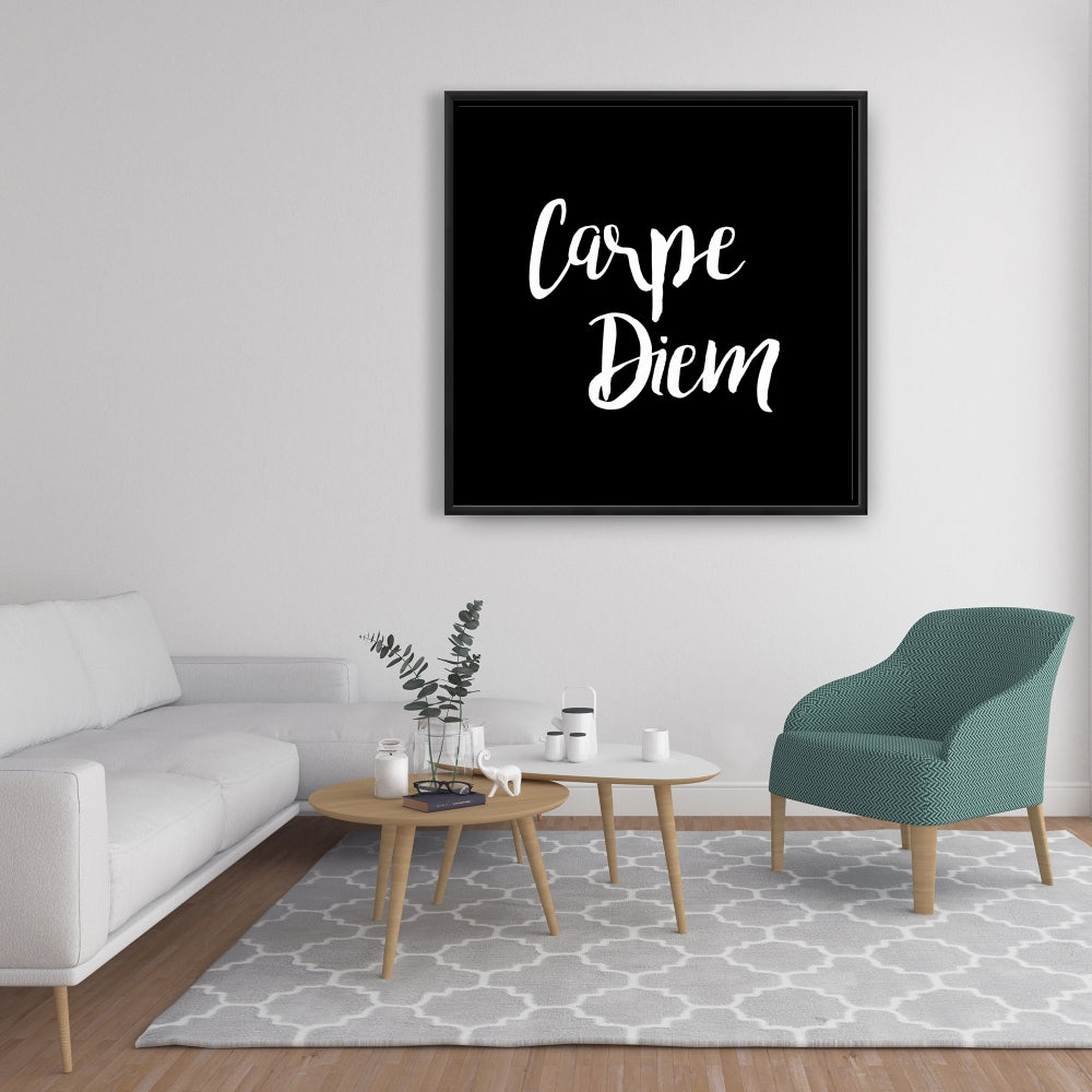 Toile blanche encadrée « Carpe Diem » | Décoration de chambre