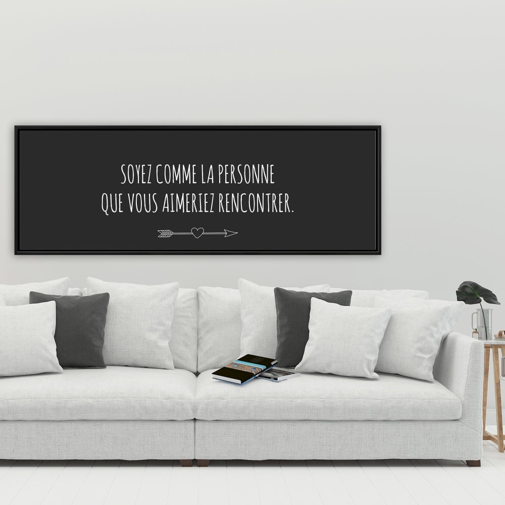 Citations motivantes « Aimez-vous » sur toile encadrée - Décoration d'intérieur