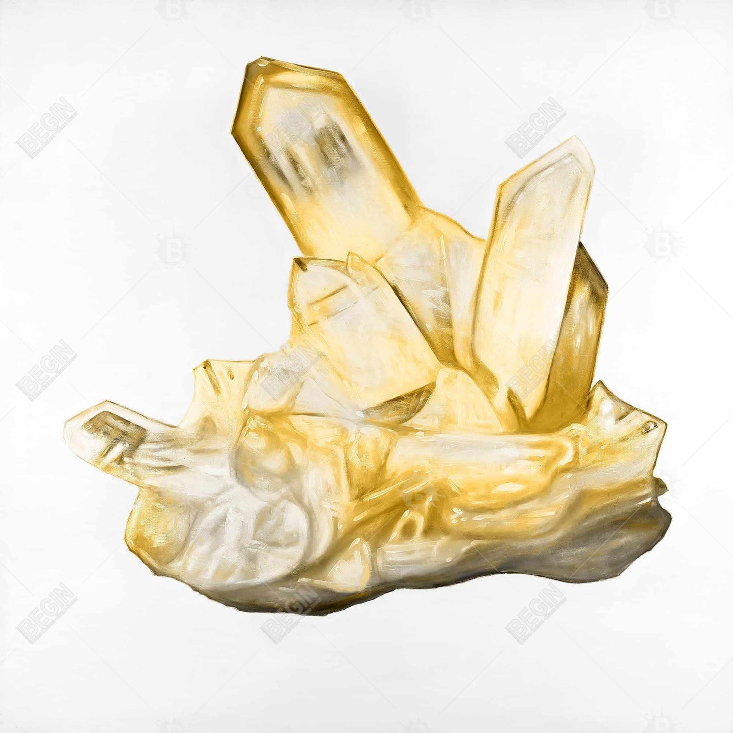 Citrine Stone Canvas | Modern Yellow Wall Art for Bedroom Decor