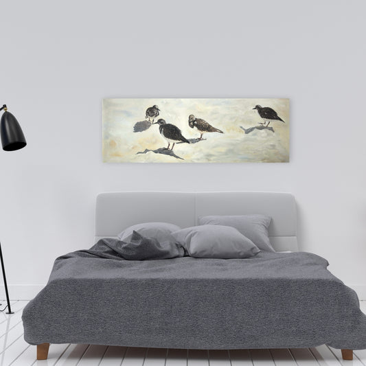Sandpiper Birds Canvas | Living Room Decor | Bird Art Prints