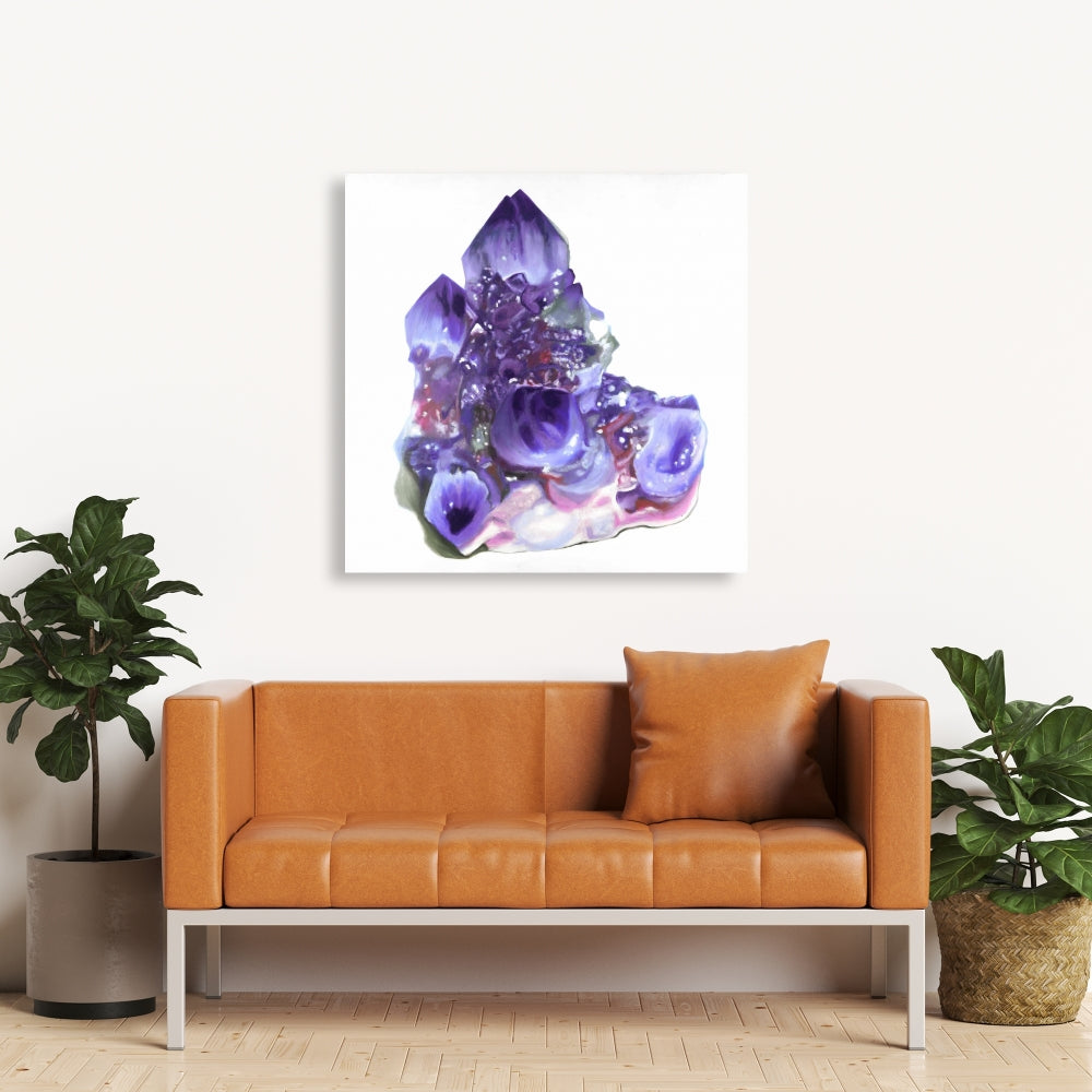 Amethyst Minerals Canvas - Modern Bedroom Home Decor Art