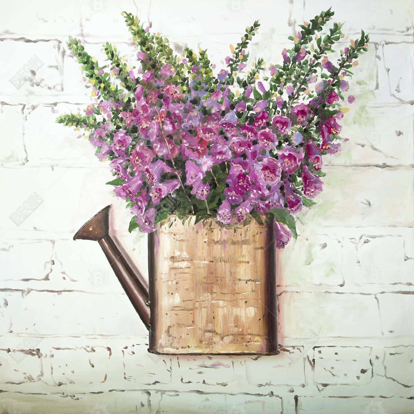 Rustic Purple Foxglove Floral Canvas | Botanical Home Decor