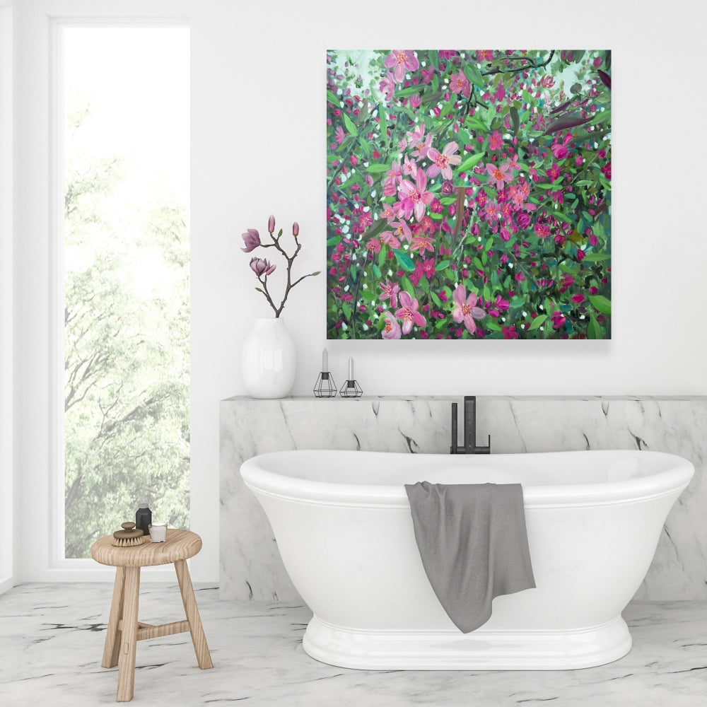 Cherry Tree Blooming Canvas - Floral Botanical Home Decor