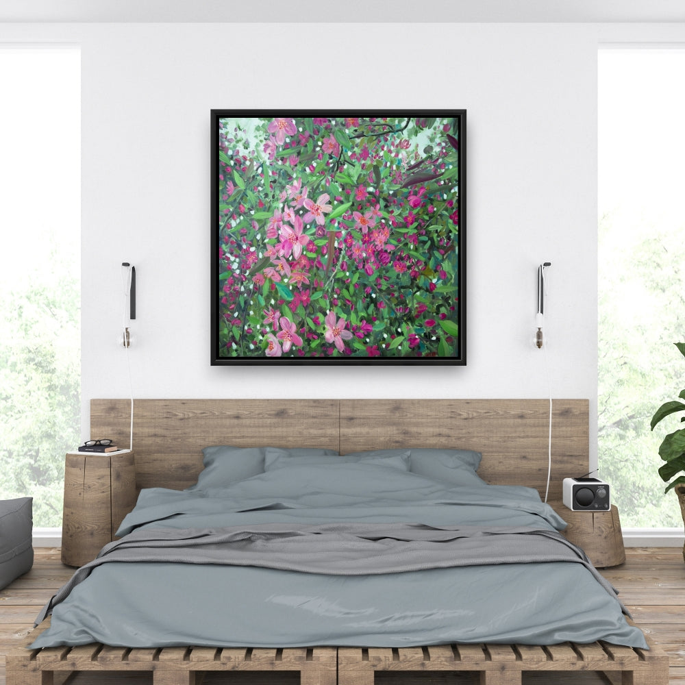 Toile encadrée « Cerisier en fleurs » | Décoration florale pour chambre