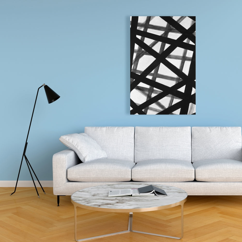 Abstract Bold Lines Canvas | Pattern Contemporary Home Decor