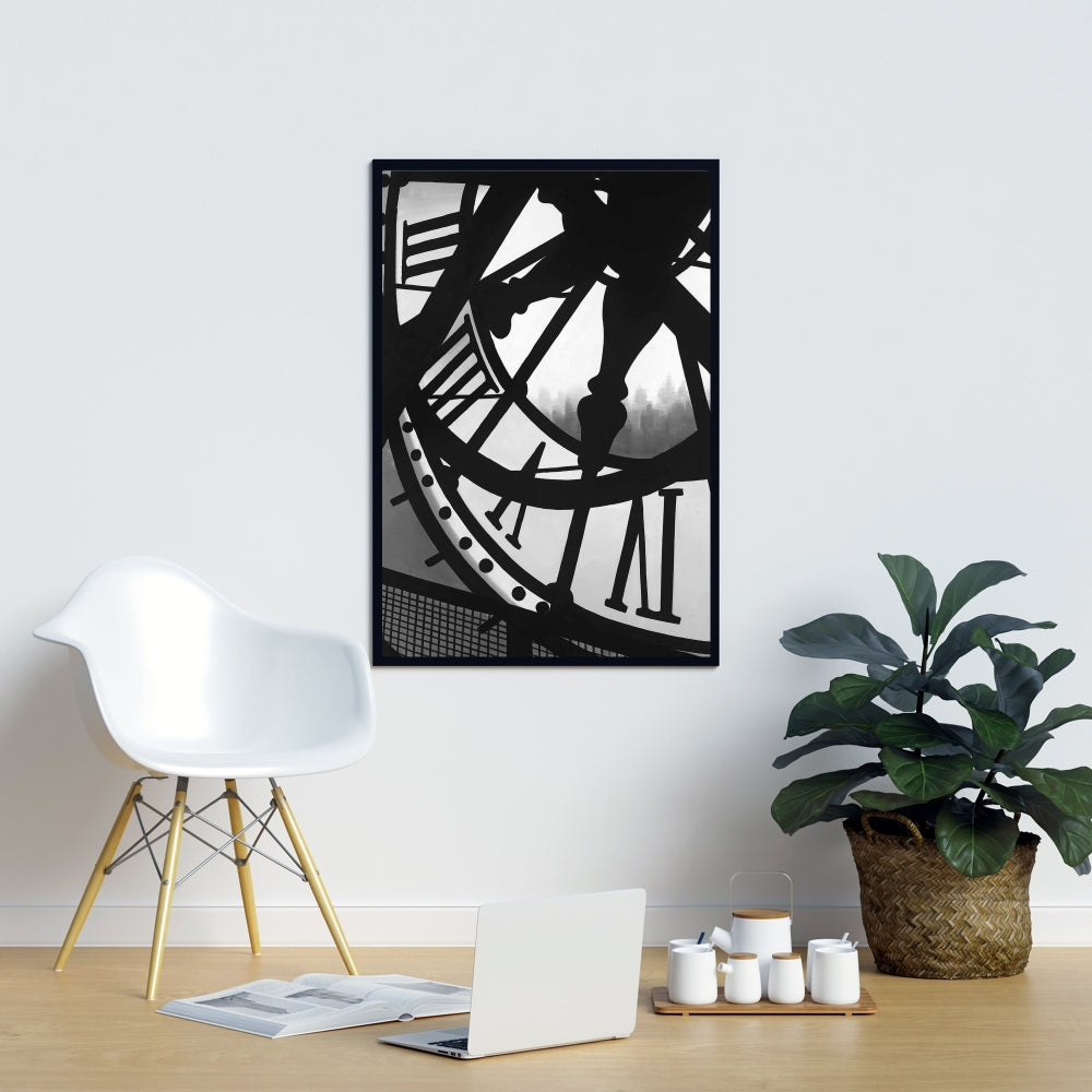 Horloge géante sur toile | Décoration murale du musée d'Orsay | Cadre blanc