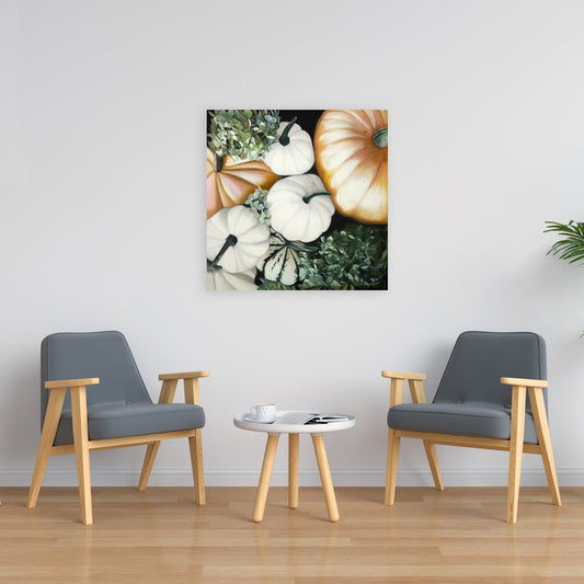 Rustic Fall Pumpkins Canvas | Home Decor Wall Art