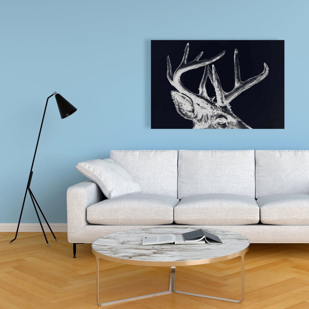 Blue Roe Deer Canvas | Livingroom Wall Art Home Decor