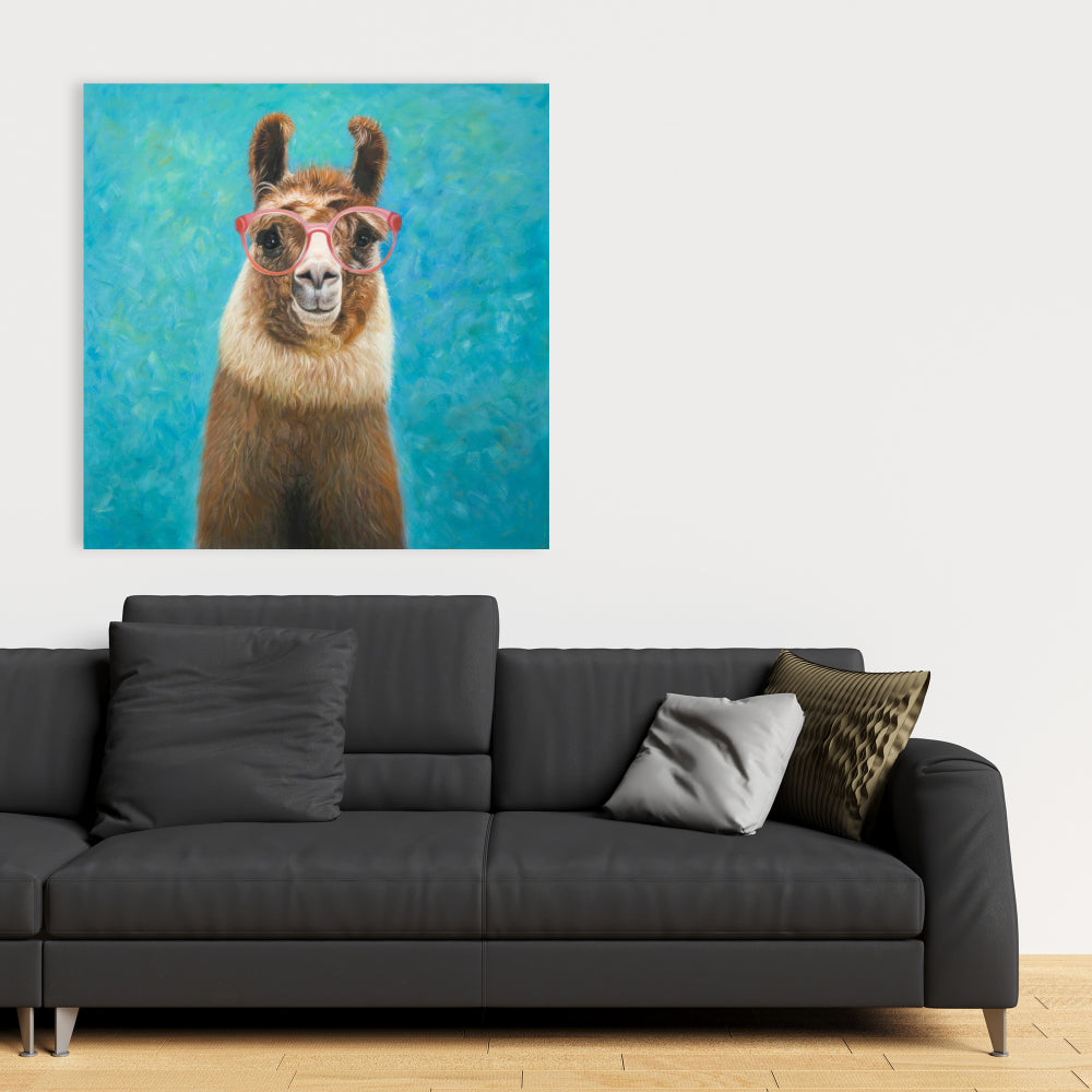 Lovable Llama Brown Canvas | Bedroom Animal Decor