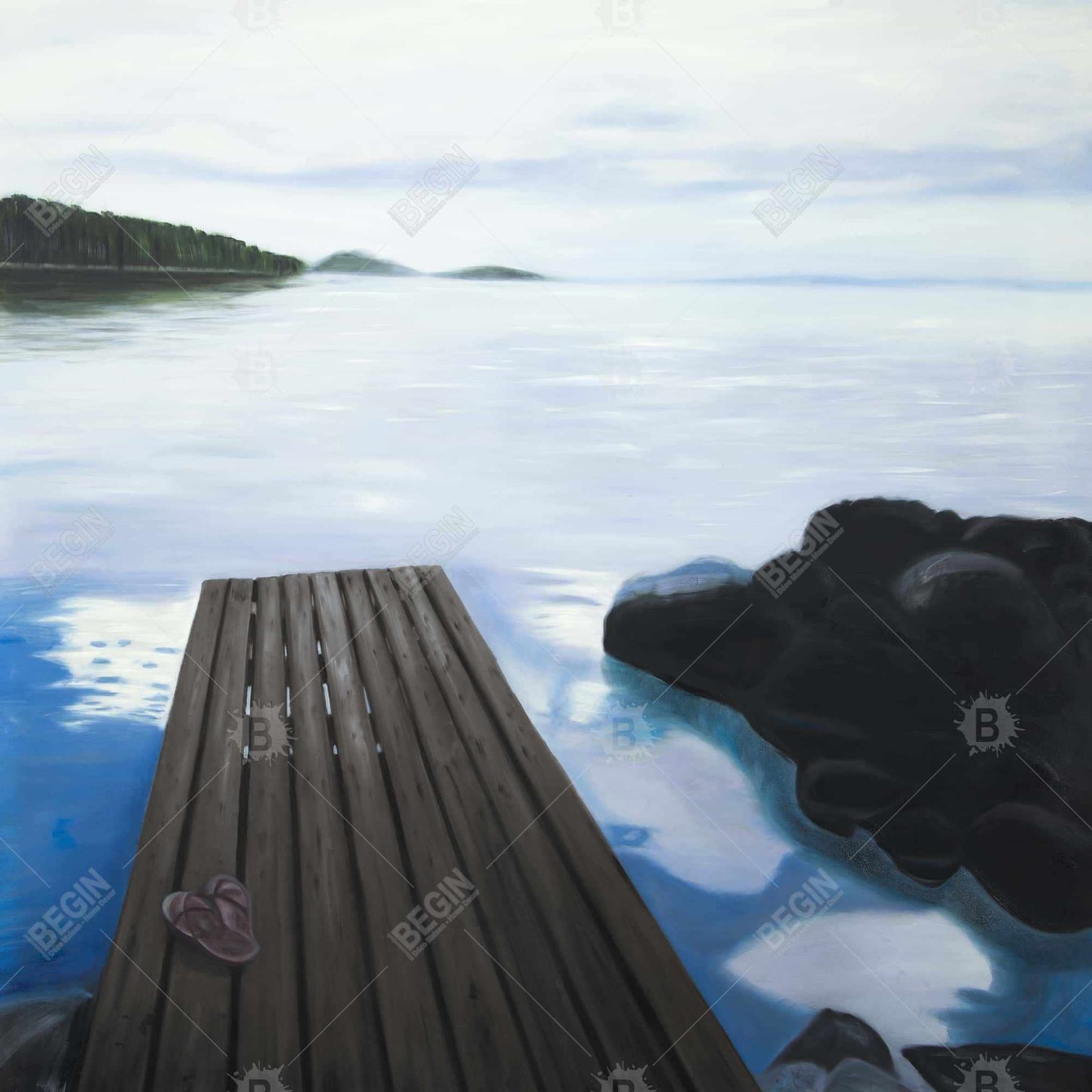 Evening on the Dock Shoes Coastal Marine Canvas | Home Decor