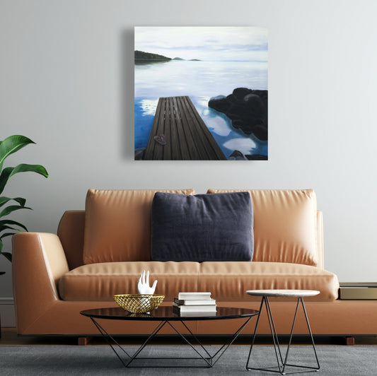 Evening on the Dock Shoes Coastal Marine Canvas | Home Decor