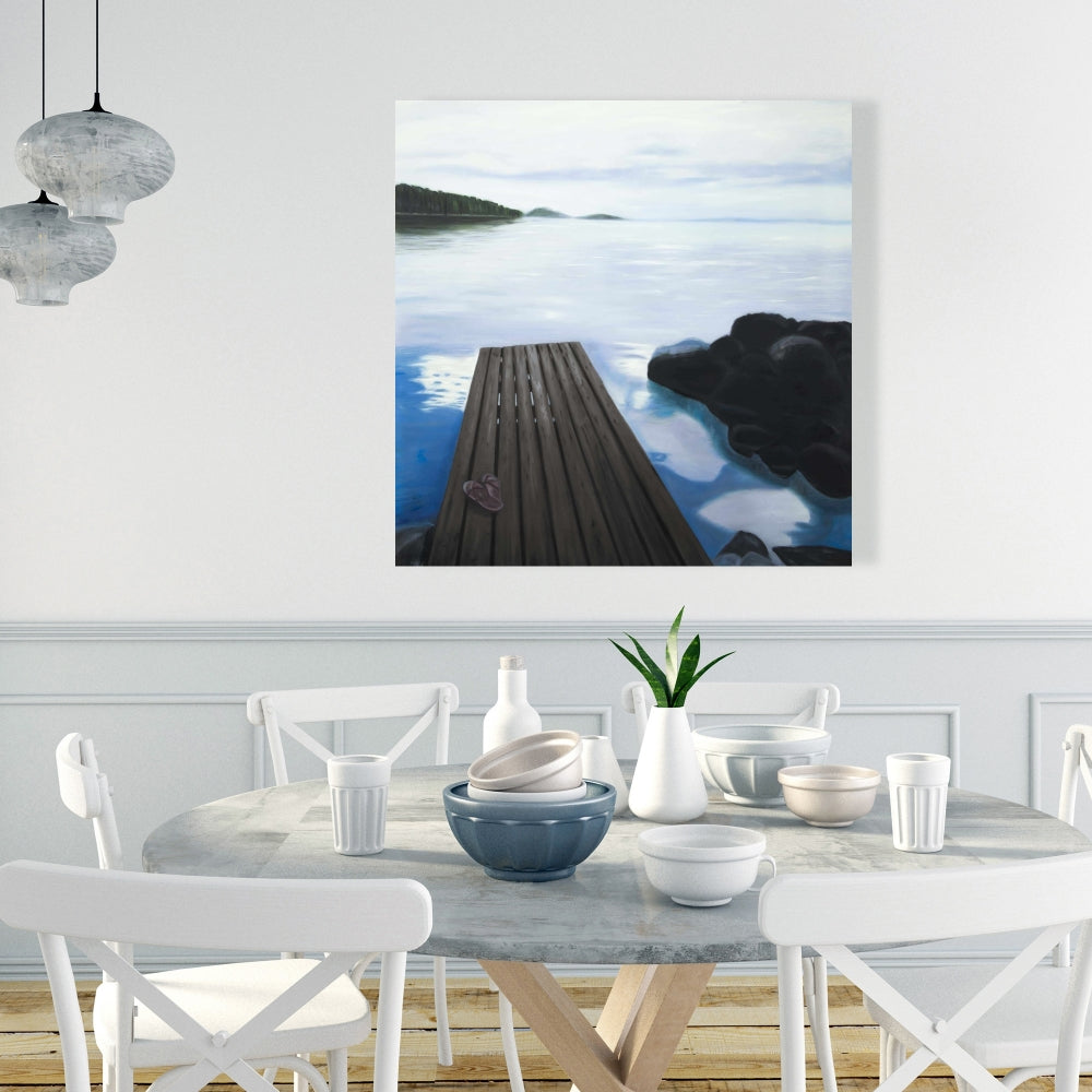 Evening on the Dock Shoes Coastal Marine Canvas | Home Decor