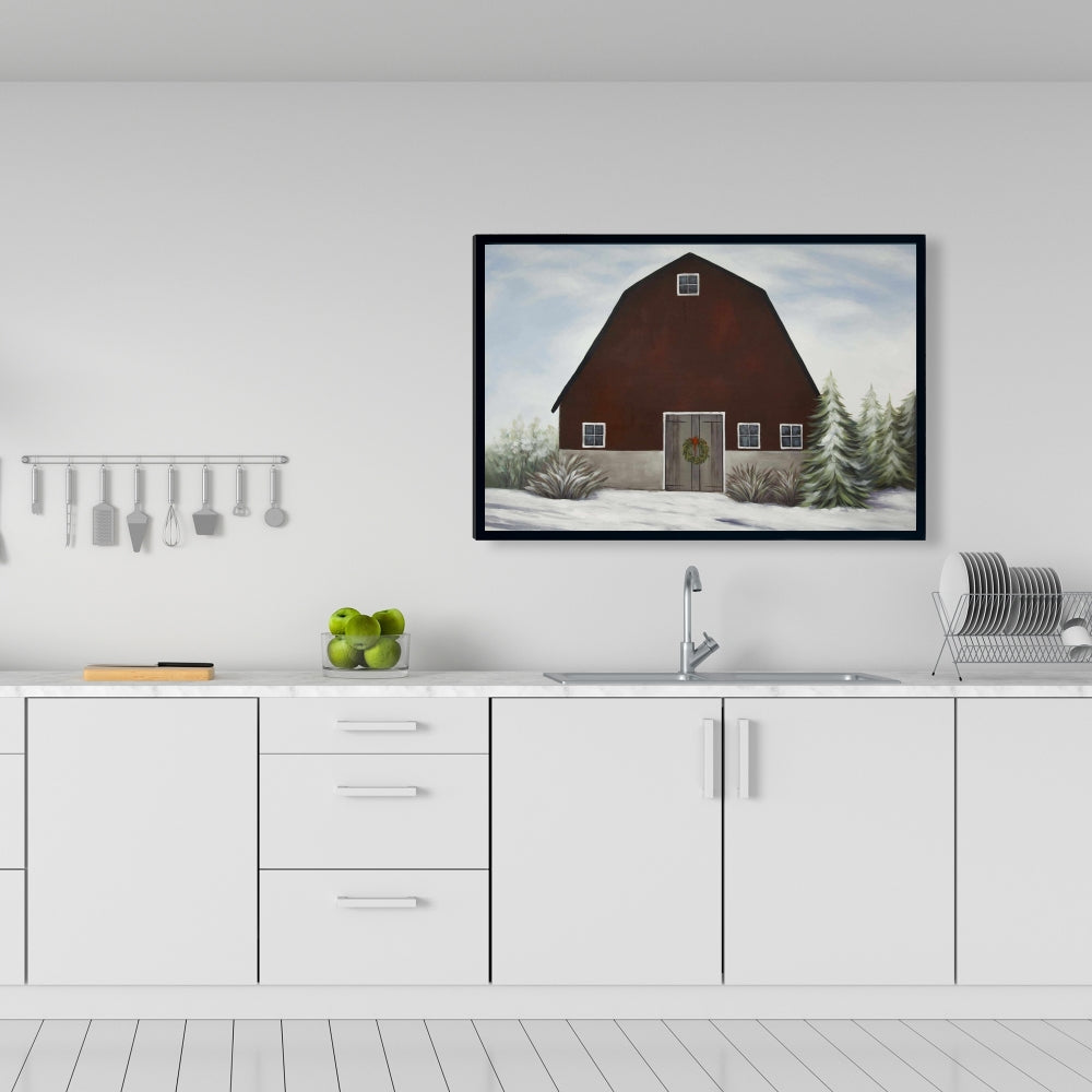 White Bedroom Rustic Canvas - It's Winter on the Farm Decor