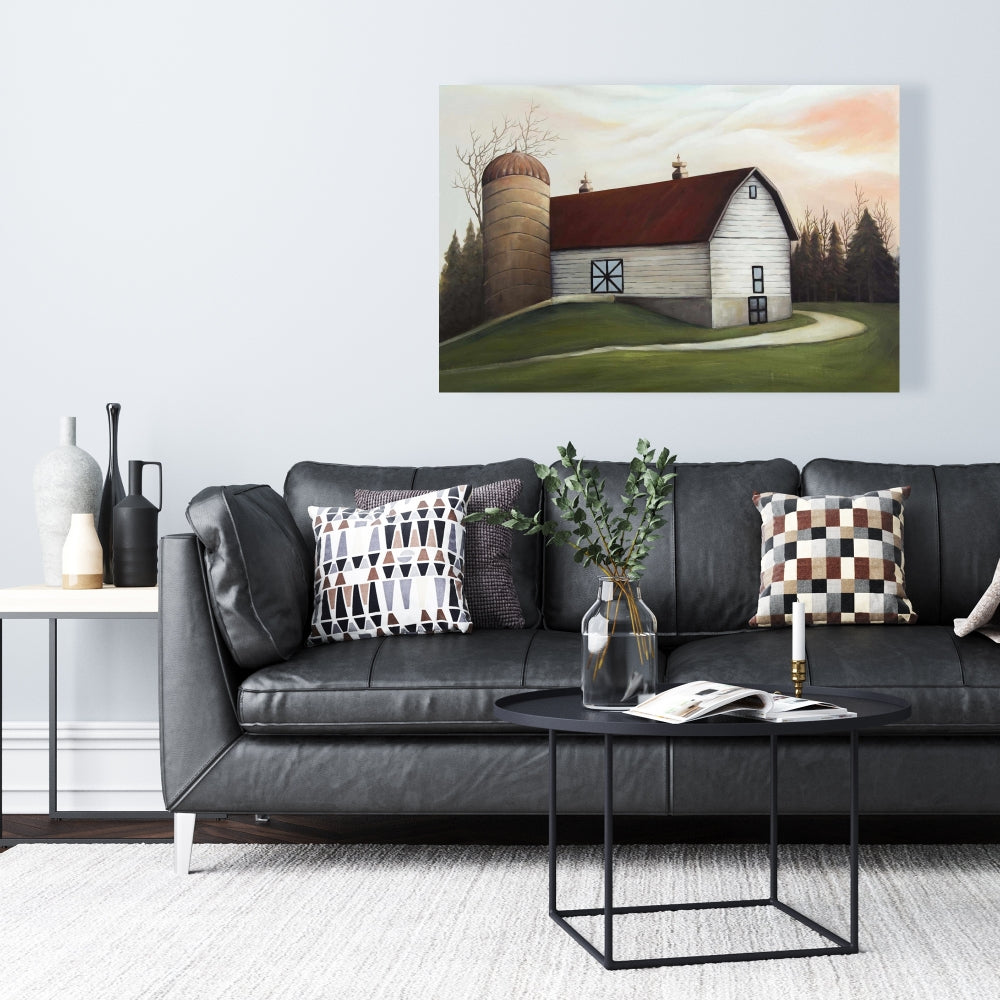 Farm Animals White Barn Livingroom Canvas | Home Decor Art