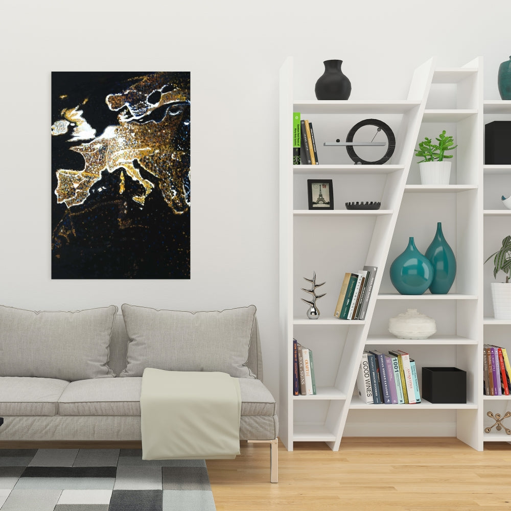 European Continent Galaxy Canvas - Earth Black Living Room Decor