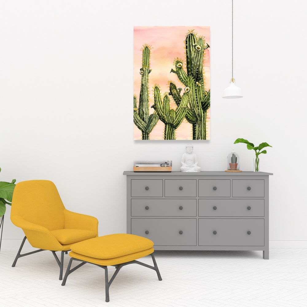 Pink Floral Weberocereus Cactus Canvas | Botanical Home Decor
