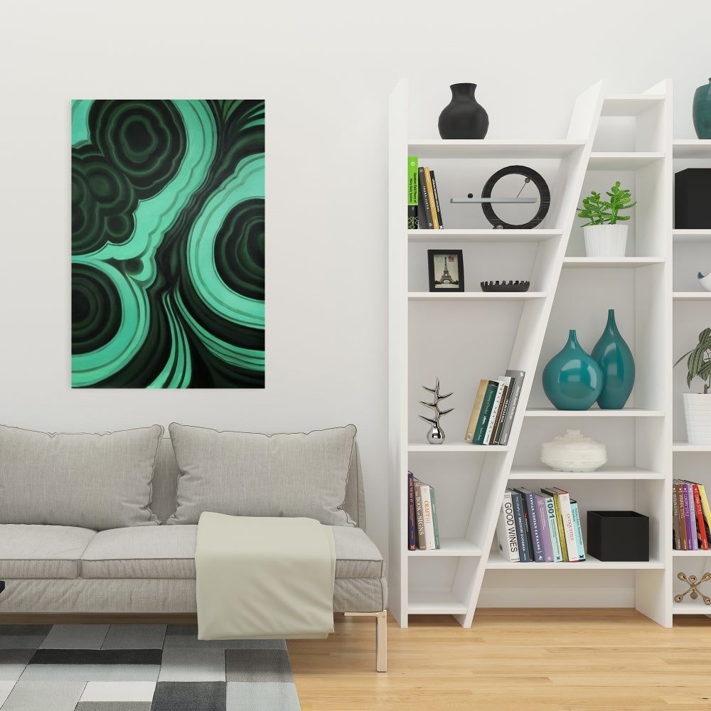 Retro Bedroom Shapes Canvas | Malachite Stone Home Decor