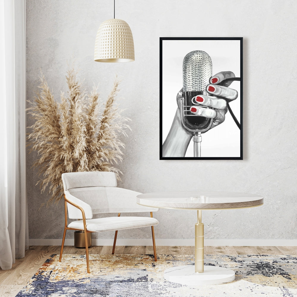 Toile « Chante ta vie » | Décoration de chambre encadrée grise