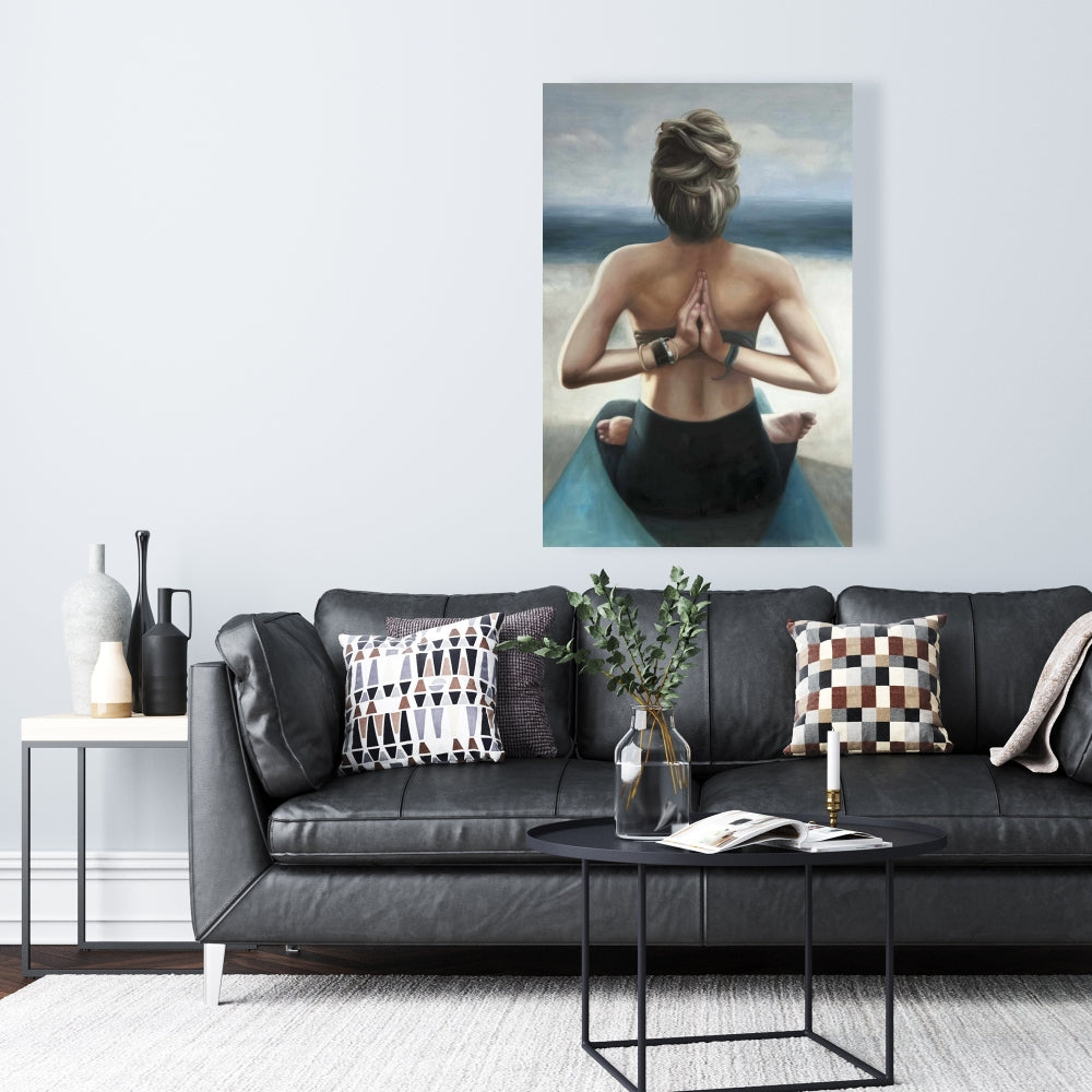 Reverse Prayer Pose Canvas | Spiritual Bedroom Wall Art Decor