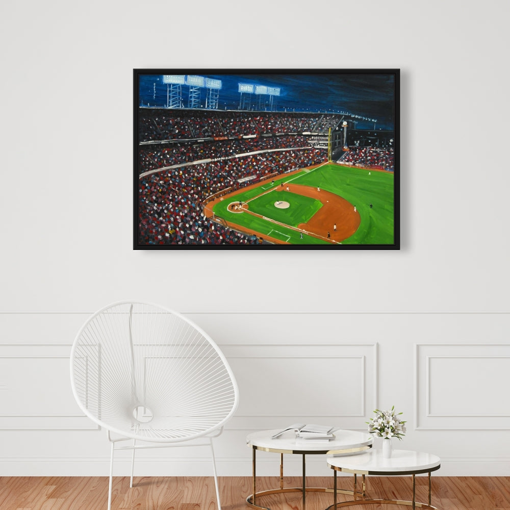 Toile encadrée « Match de baseball » | Décoration d'intérieur sportive américaine