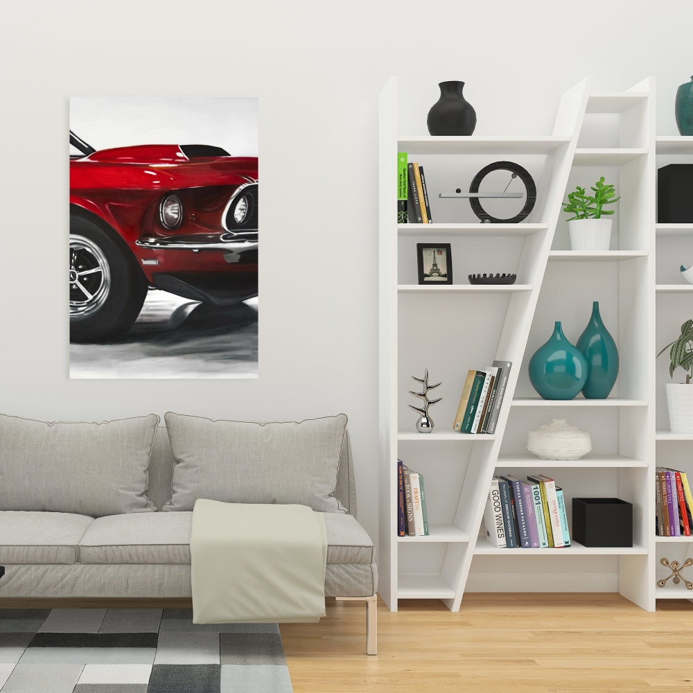 Vintage Red Car Canvas | Classic Home Decor Art Piece