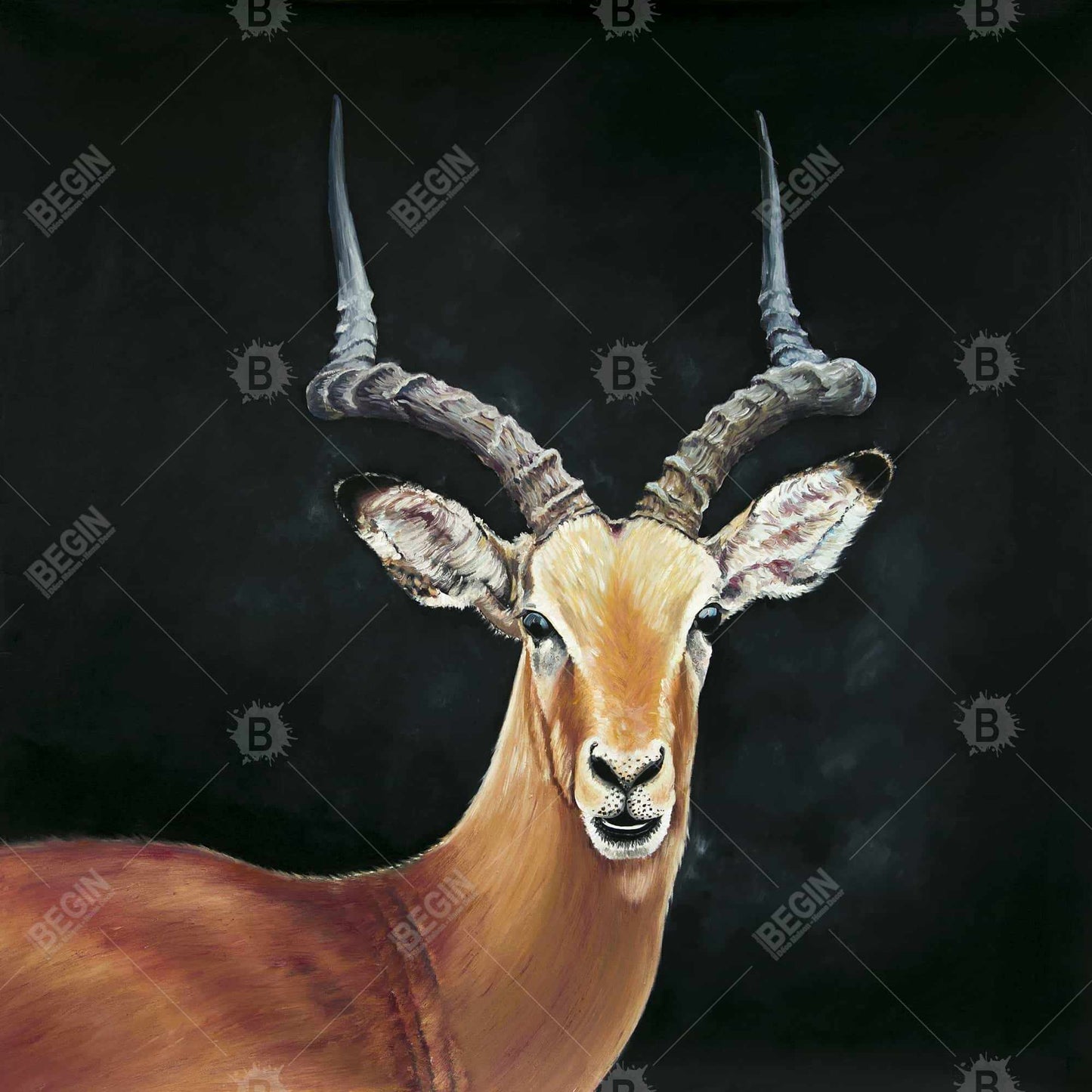 Antelope Canvas Wall Art | Rustic Livingroom Decor
