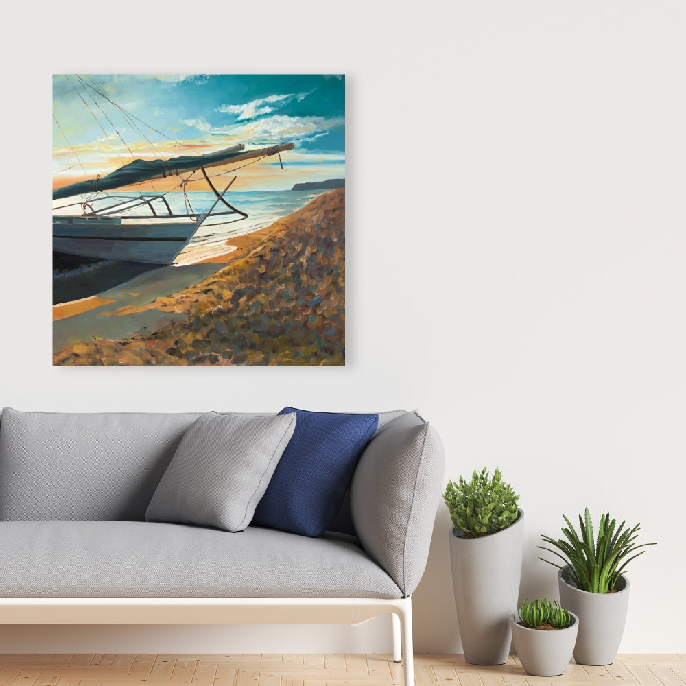 Peaceful Seaside Coastal Exotic Blue Canvas | Home Decor Art