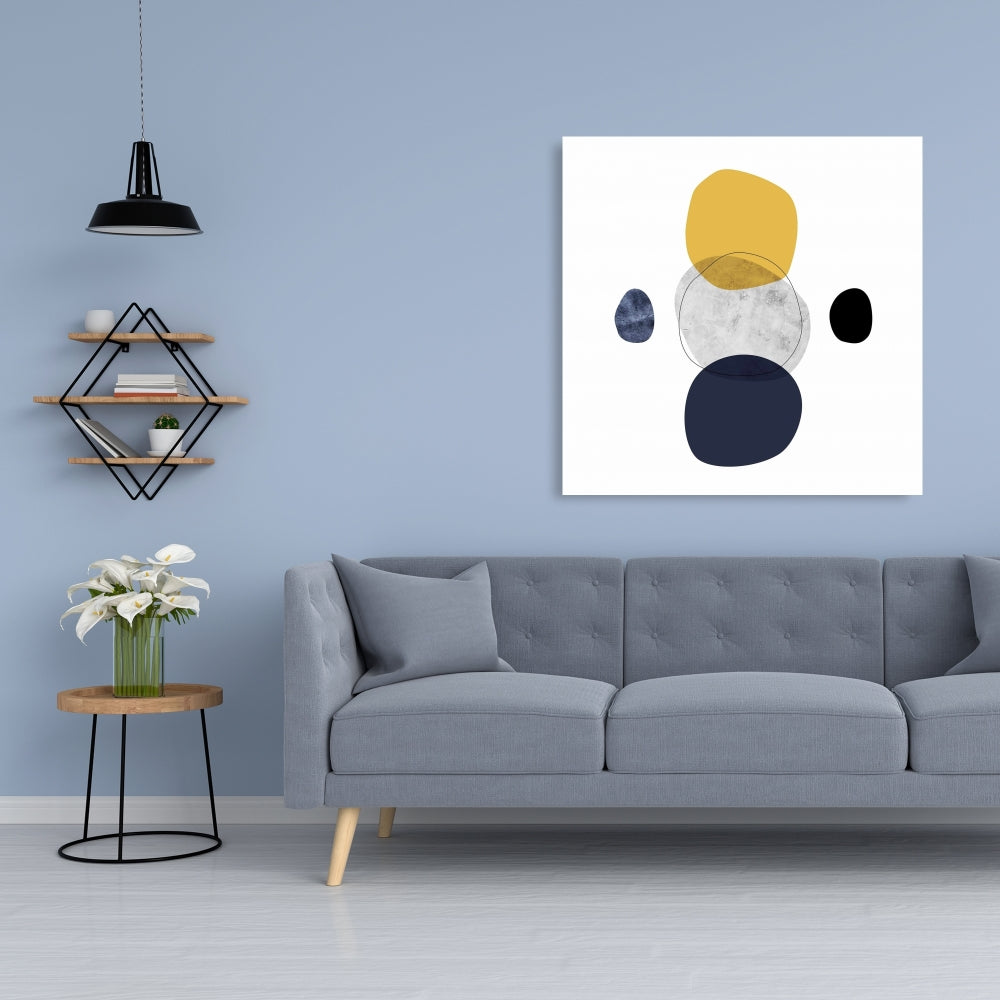 Blue Modern Livingroom Canvas - Spheres | Home Decor Art