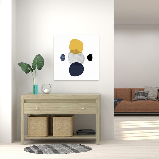 Blue Modern Livingroom Canvas - Spheres | Home Decor Art