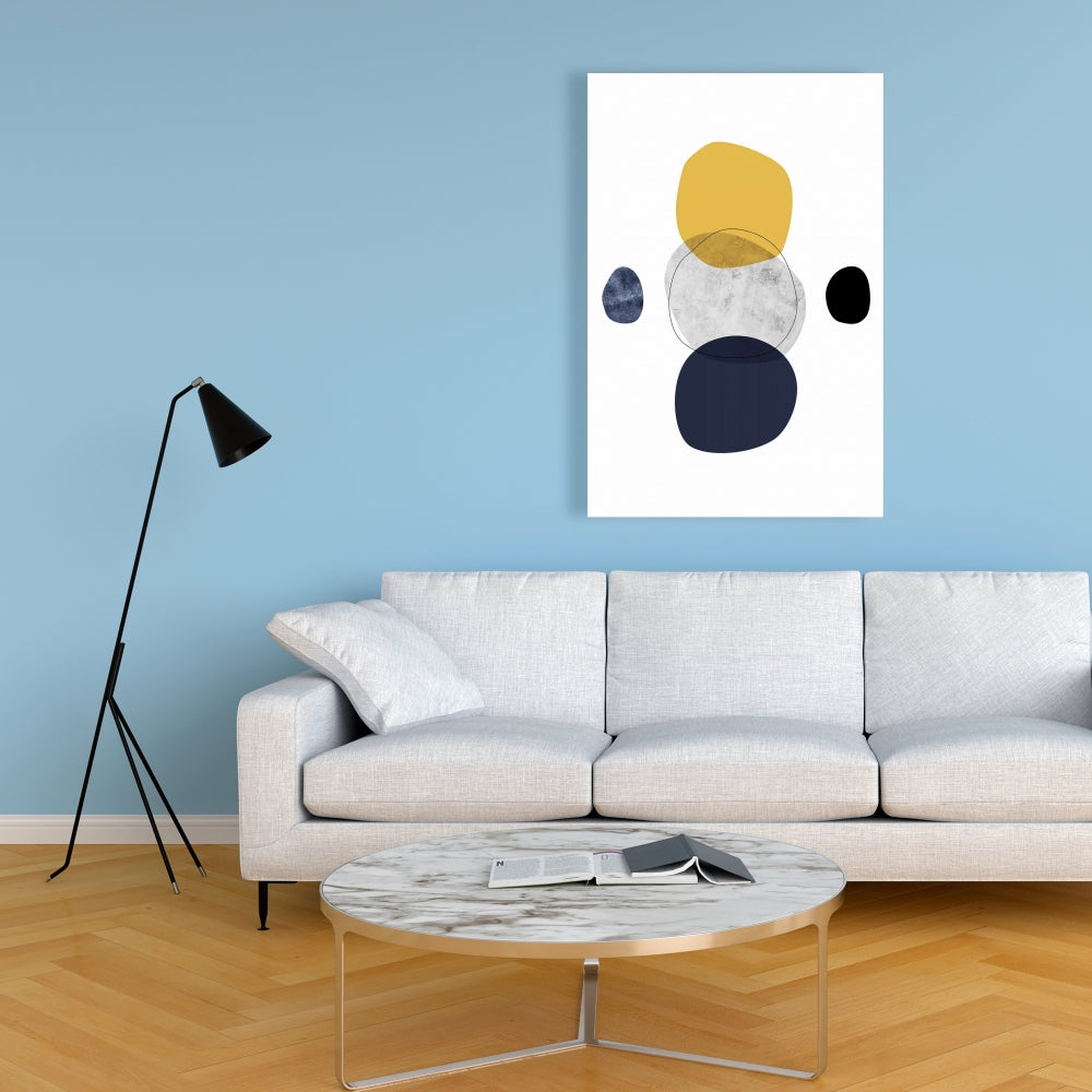 Blue Modern Livingroom Canvas - Spheres | Home Decor Art
