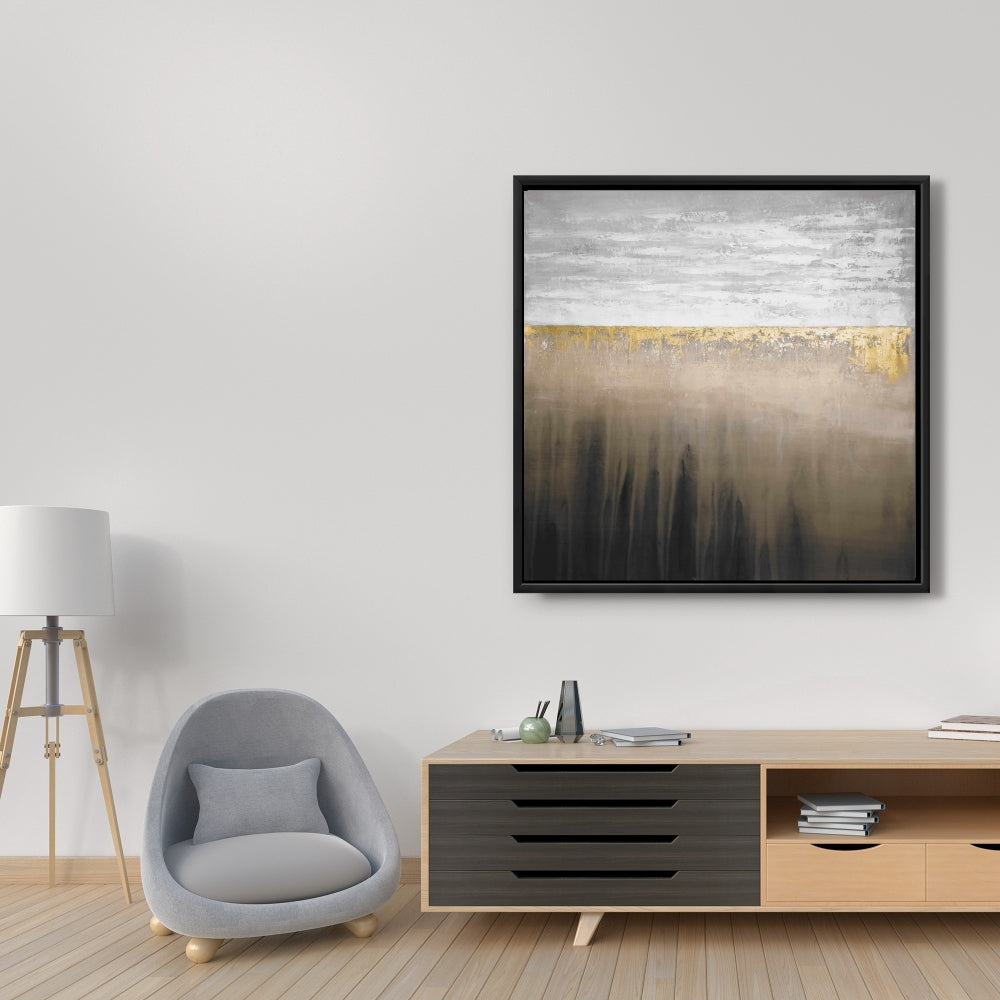 Gilding - Contemporary Gold Framed Canvas for Bedroom Decor