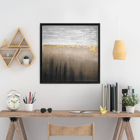 Dorure - Toile contemporaine encadrée d'or pour décoration de chambre