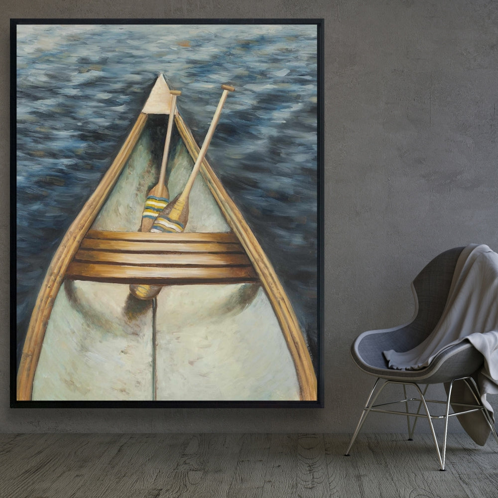 Canoeing on the Lake Framed Canvas | Marine Hobbies Decor