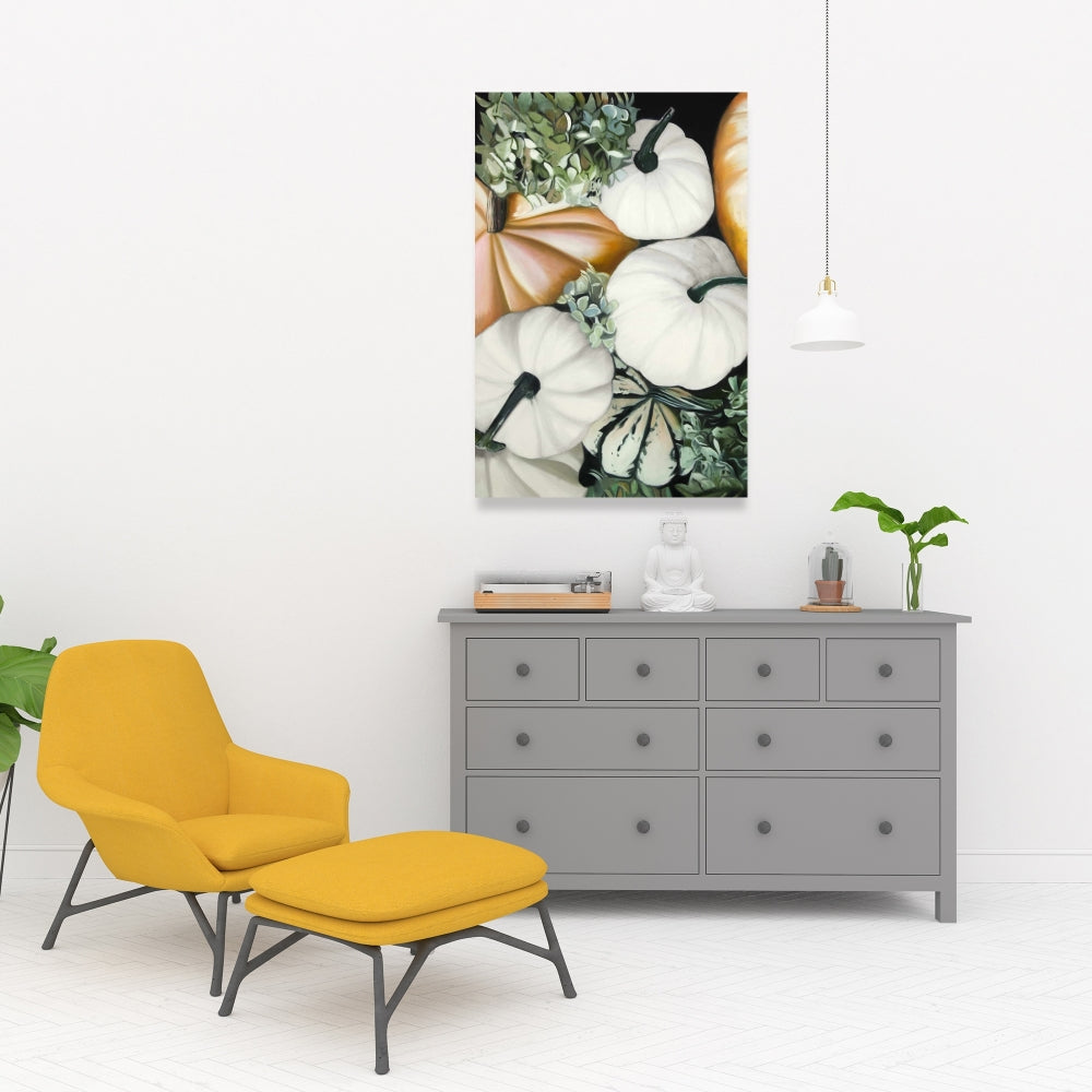 Rustic Fall Pumpkins Canvas | Home Decor Wall Art