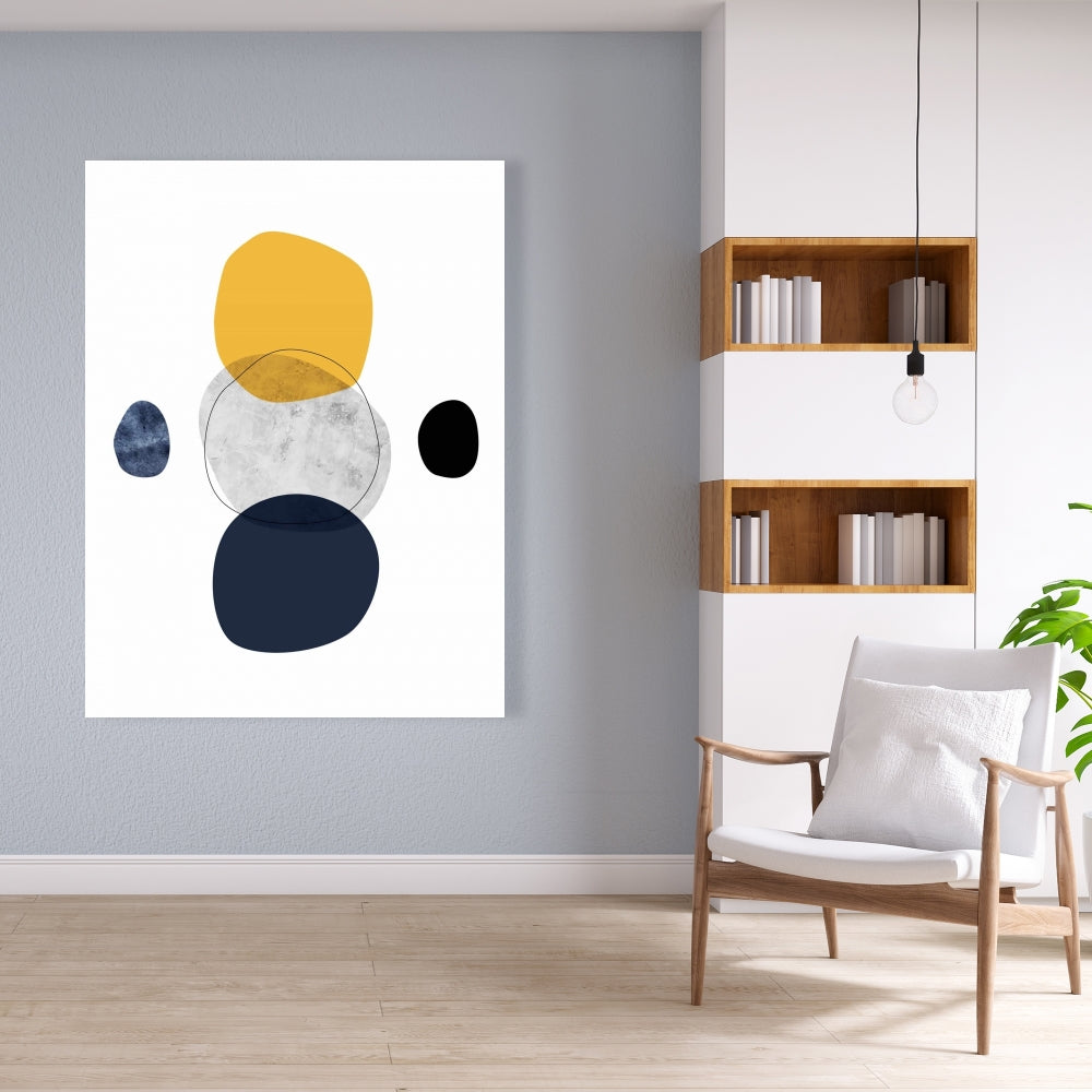 Blue Modern Livingroom Canvas - Spheres | Home Decor Art
