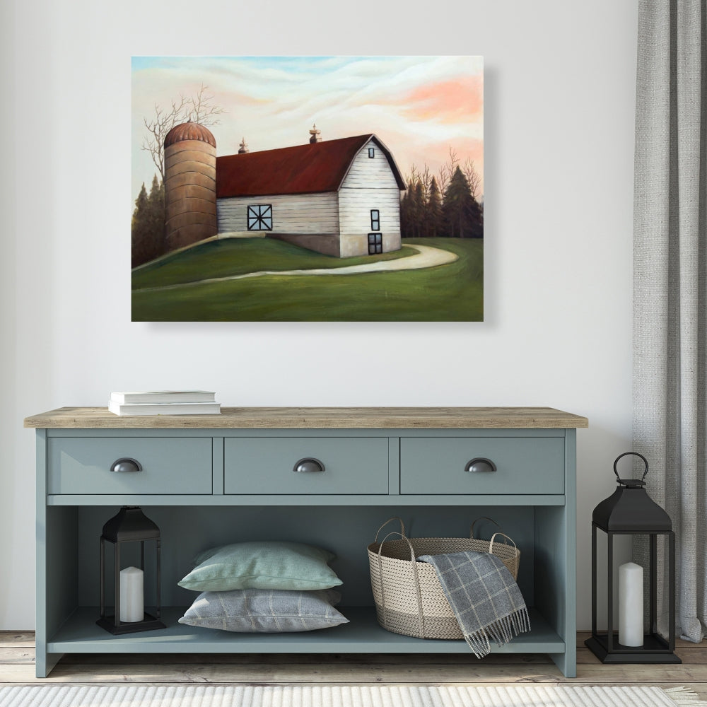 Farm Animals White Barn Livingroom Canvas | Home Decor Art