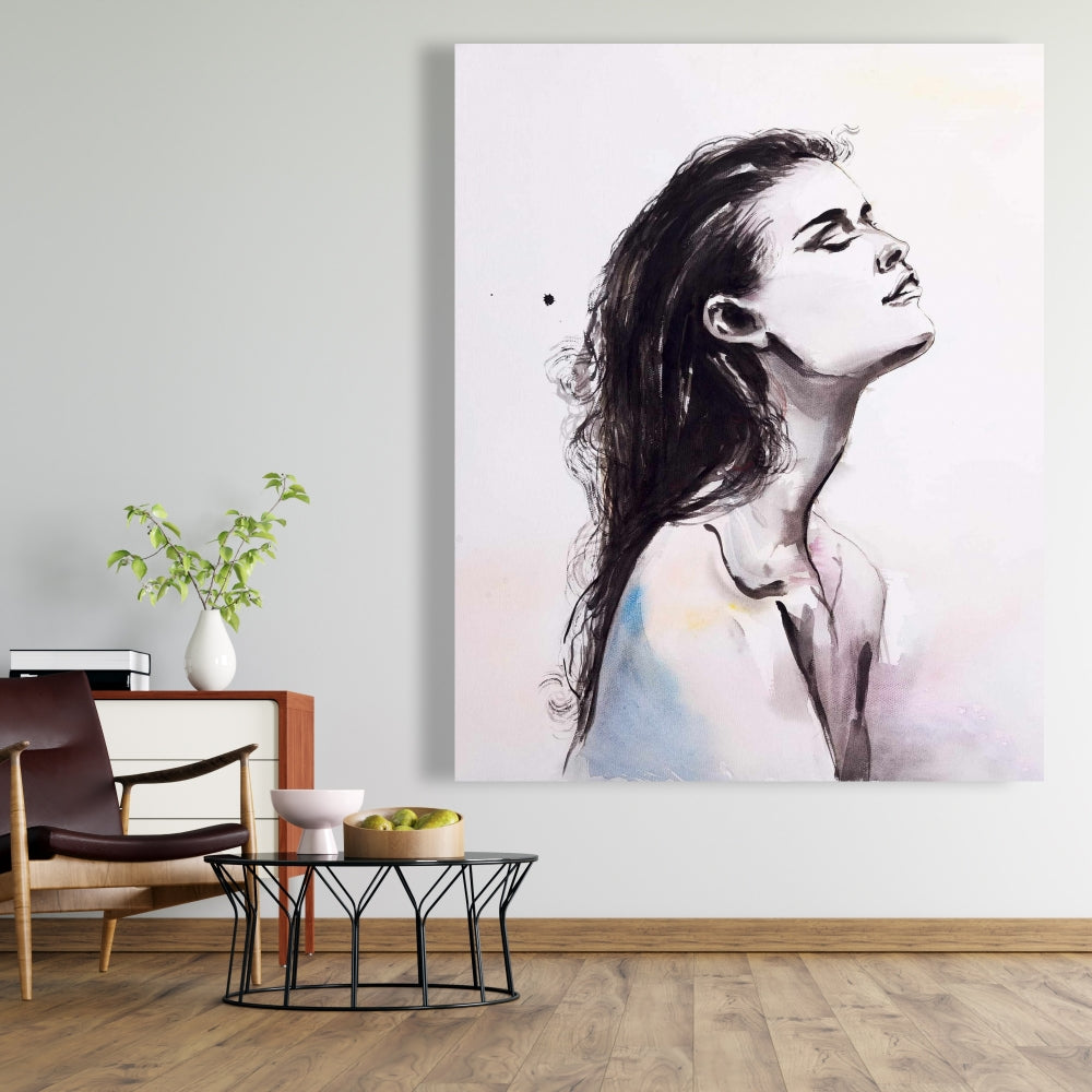Purple Bedroom Romantic Canvas - Bare Skin Home Decor Art