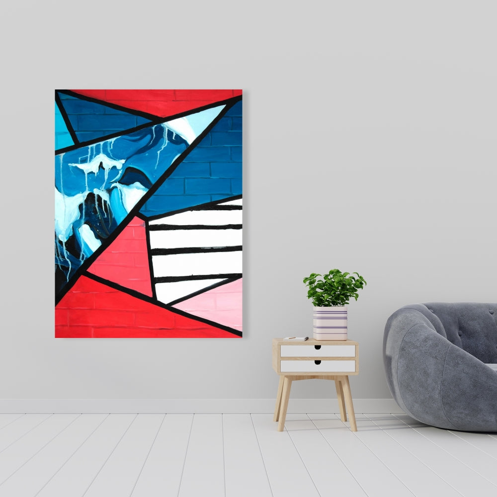 Diagonal Unity Abstract Canvas - Industrial Bedroom Decor