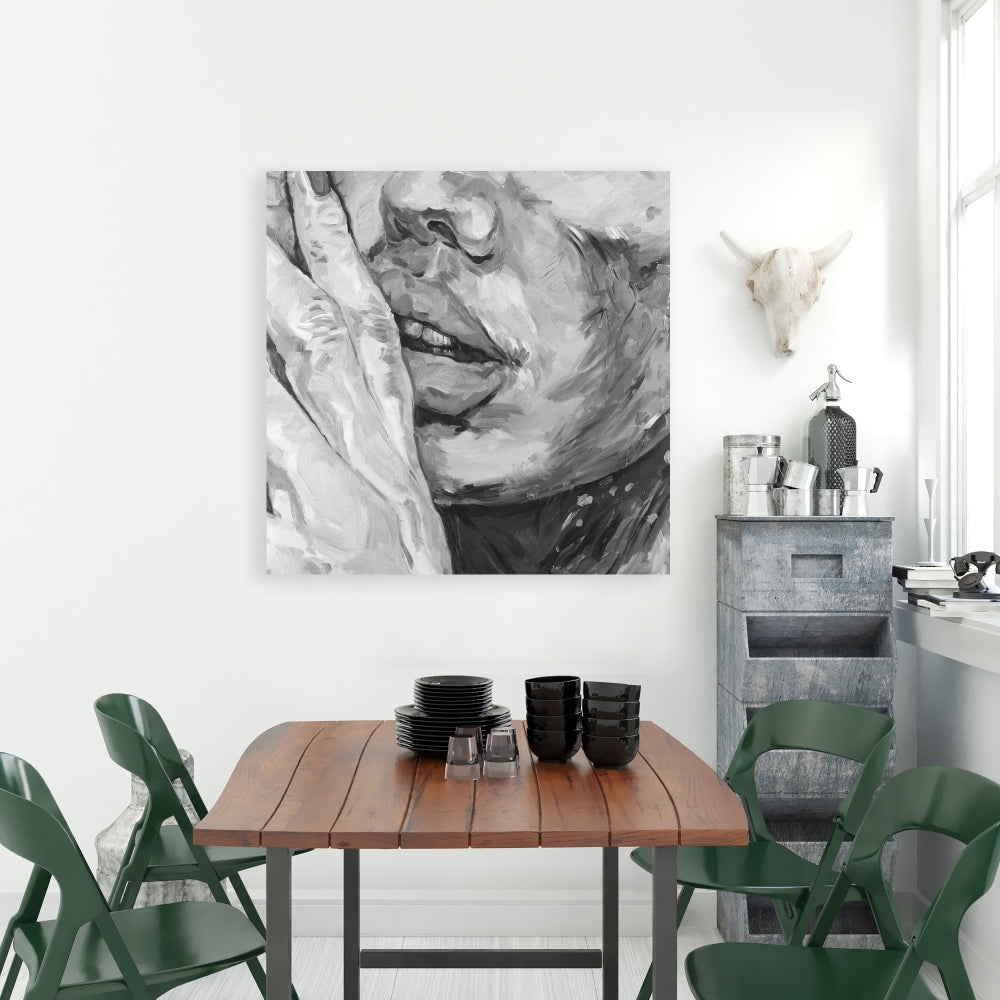 Luscious Lips Monochrome Canvas | Women's Bedroom Wall Art