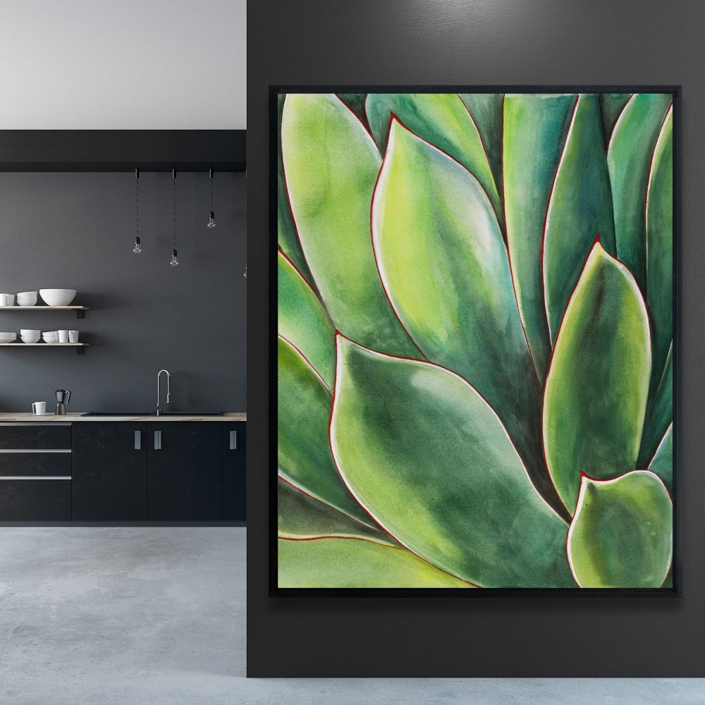 Plante d'agave aquarelle - Toile botanique exotique pour décoration de chambre