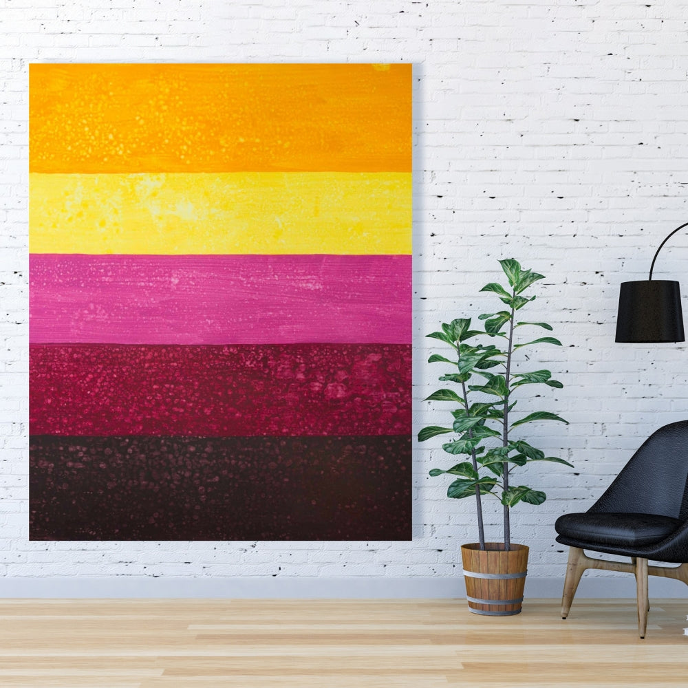 Live Stripes Abstract Yellow Canvas | Home Decor Wall Art