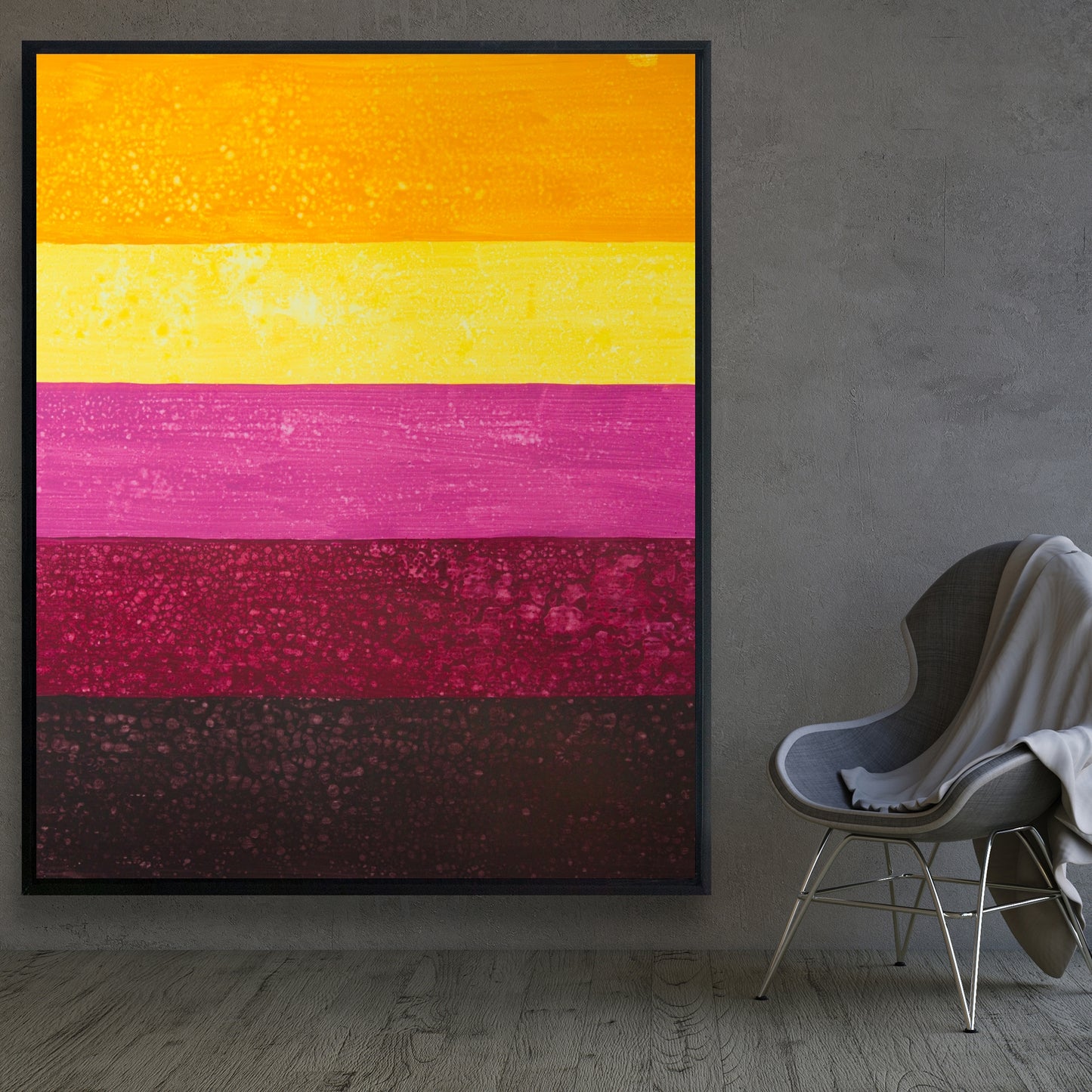 Toile encadrée abstraite Live Stripes | Décoration d'intérieur contemporaine