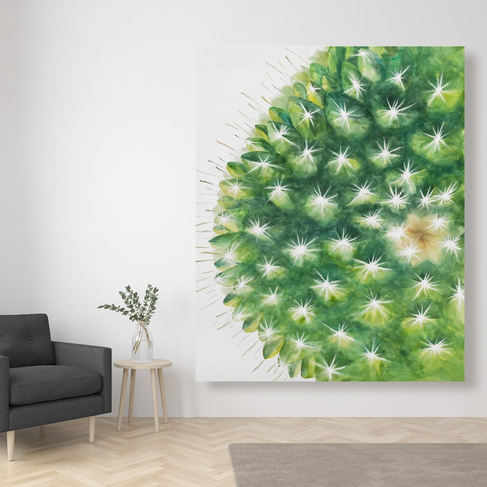 Watercolor Mini Cactus Canvas | Exotic Floral Bedroom Decor