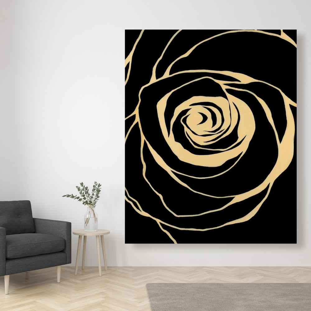 Romantic Black Rose Canvas - Elegant Bedroom Wall Art Decor